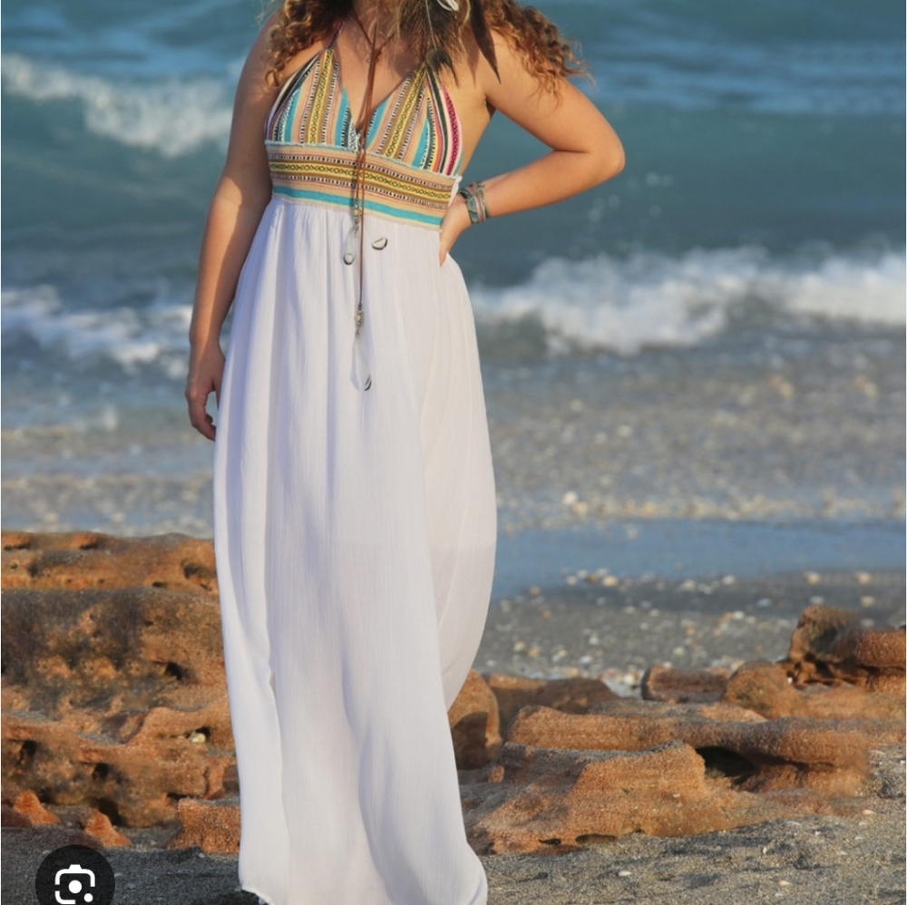 Elan Multicolor Halter Maxi Dress